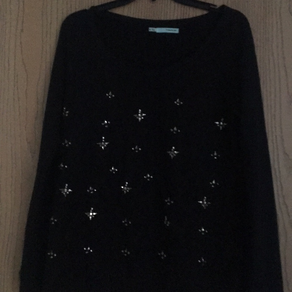Long sleeve embellished sweater